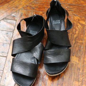 Eileen Fisher Sport Tumbled Leather Sneaker Sandal